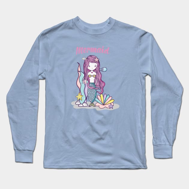Mermaid Lover Long Sleeve T-Shirt by JeffDesign